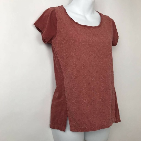 Lucky Brand Blouse Floral Scoop Embroidered Sz XS - Picture 3 of 8